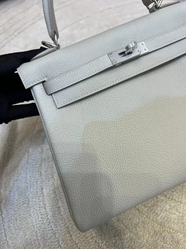 e37f1c3594c9501-jpg Hermes Togo Leather 80 Gris Pearl Kelly 25CM Silver Hardware