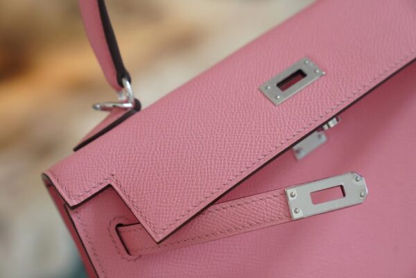 e3f2d08a5577ab8 God Factory Bags Factory Hermes Kelly 25CM 1Q Rose Confetti Epsom Leather Silver Hardware
