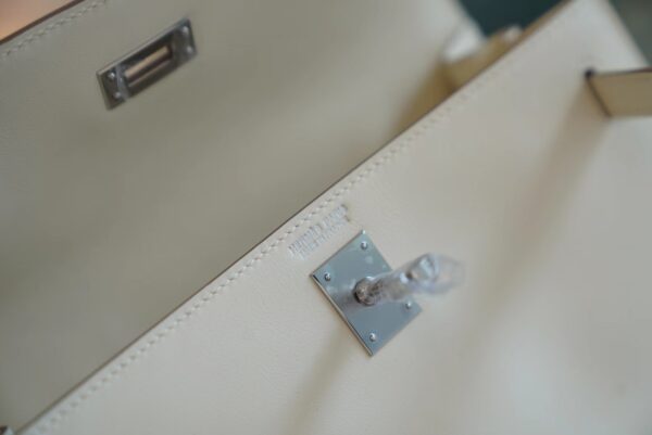 e459708ac7ec147 God Factory Bags Hermes Kelly Danse 22CM CK10 Craie Jonathan Leather Silver Hardware