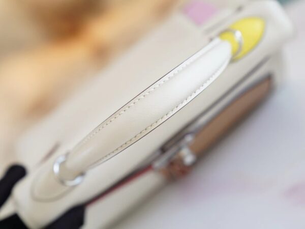 e5c79612e86e577 New God Factory Bags Factory Hermes Kelly25CM Colormatic Craie Swift Leather Silver Hardware