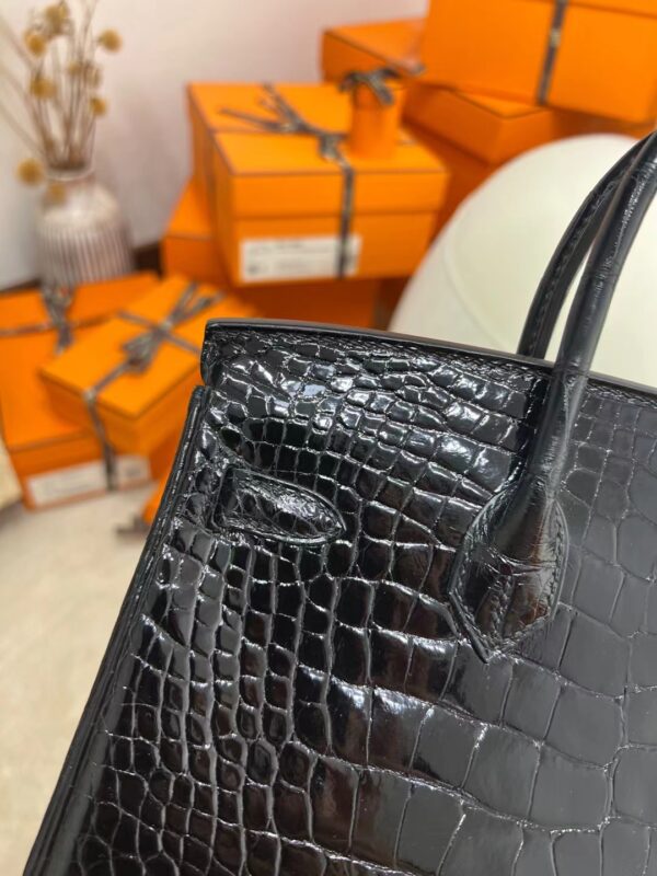e5d1ecf4a855ebe Hong Kong Hermes Birkin 25CM Shiny Alligator 89 Noir Gold Hardware