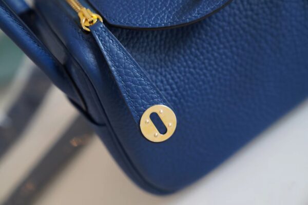 e60273a35e2029d Fashion Hermes S4 Deep Blue Mini Lindy 19CM Clemence Leather Gold Hardware