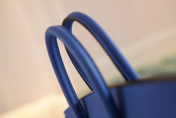 e62730e569469a7 New Arrival Hermes 71 Blue France Togo Leather Birkin25CM Silver Hardware