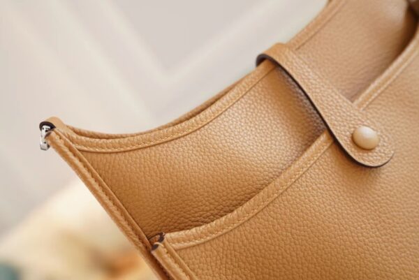 e645394b62397cc God Factory Bags Hermes Evelyne29CM 4B Biscuit TC Leather Shoulder Bag Silver Hardware