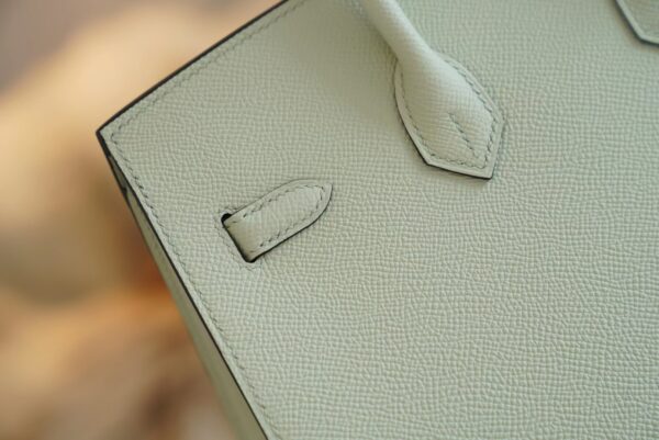e6521143a6bed67 Full Handmade Hermes 0S Vert Fizz Epsom Leather Birkin 25CM Silver Hardware