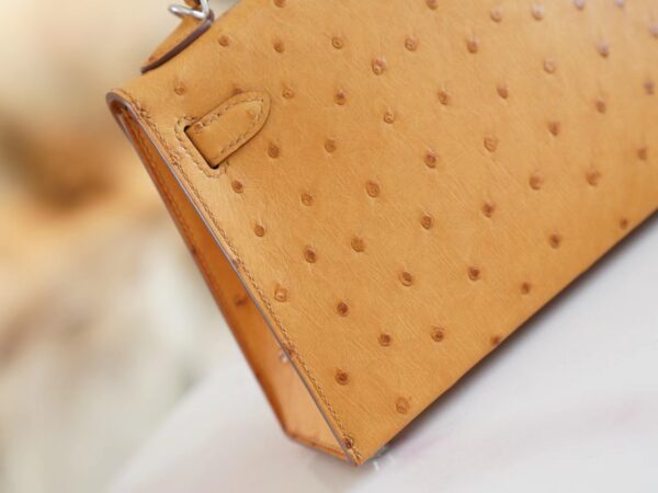 e747ae17b204655 Hermes Boutique Tabac-Camel South Africa KK Ostrich Mini Kelly II 19CM