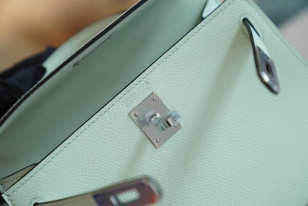 ea4b8a3ba60aebd God Factory Bags Hermes Factory 0S Vert Fizz Mini Kelly 19CM Epsom Leather Silver Hardware