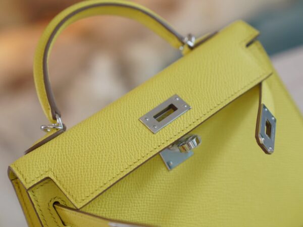 ea5eedeebc0ac39 USA Los Angeles Hermes Mini Kelly 19CM Epsom 9R Lime Silver Hardware