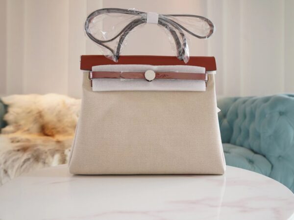 ea7112d58252ff7 God Factory Bags Hermes Beton Canvas / Rouge Casaque Herbag 31CM Silver Hardware