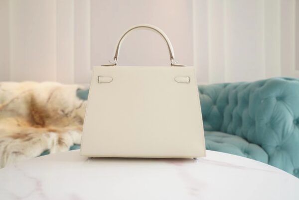 eaffa96ae6c9c3c God Factory Bags Factory Hermes Kelly 25CM C10 Craie Epsom Leather Silver Hardware