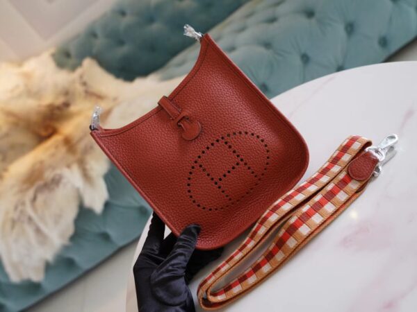 eb1ed4d5b372e3c-1 God Factory Bags Factory Hermes Clemence Evelyne Mini 16CM 5F Potiron Silver Hardware