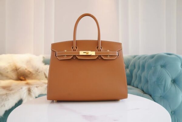 eb217087455edea-1 Hand Stitch Hermes Birkin Bag30CM CK37 Gold Epsom Leather Gold Hardware
