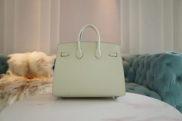 eb9fc685da7115f Full Handmade Hermes 0S Vert Fizz Epsom Leather Birkin 25CM Silver Hardware