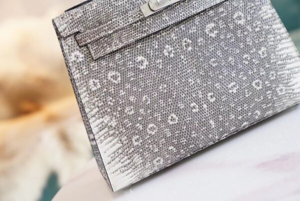ebe9b07dc8d5dc7 God Factory Bags Factory Hermes Kelly 25CM Ombre Lizard Leather Women’s Bag Silver Hardware