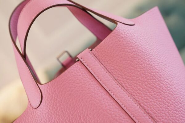 ecc69760167d768 God Factory Bags Factory Hermes Picotin18CM Rose Clemence Leather Silver Hardware