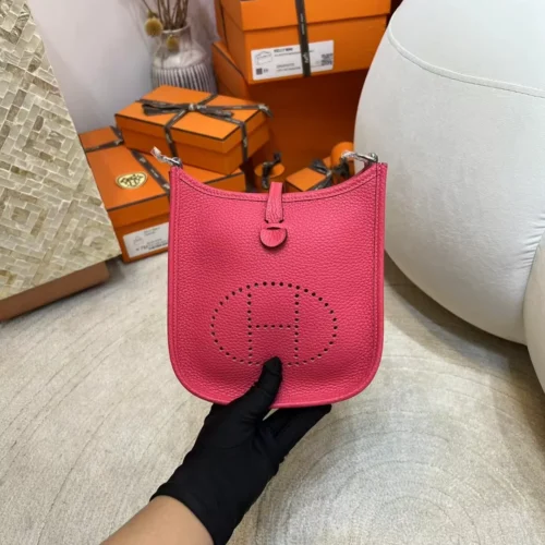 Full Handmade Clemence Leather T5 Rose Jaipur Mini Evelyne 16CM Silver Hardware