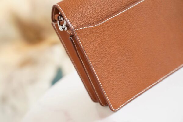 edd050cf5d17287 Full Handmade Hermes Roulis Mini18cm 34 Fauve Barenia Faubourg Silver Hardware
