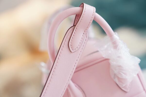 edf52eac73c1c3c Full Handmade Hermes Mini Lindy19CM 3Q Rose Sakura Swift Leather Silver Hardware
