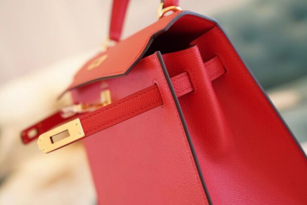 ee3a8ccaad66535 Wholesale Hermes Kelly 25CM Q5 Rouge Casaque Epsom Leather Gold Hardware