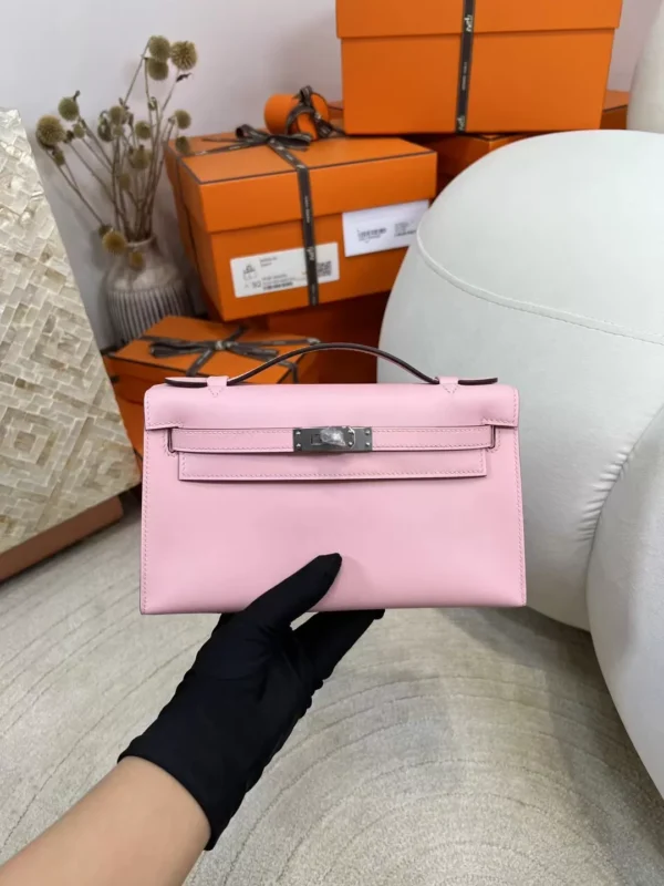ee7e0c5930e3f25-jpg-1 Full Handmade Hermes Swift Kelly Pochette 22cm 3Q Rose Sakura Silver Hardware