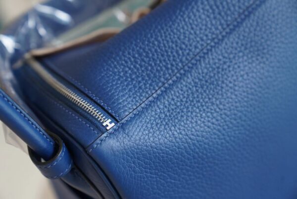 ee957a27c65b595 Discount Hermes Lindy 26CM S4 Deep Blue Clemence Leather Silver Hardware
