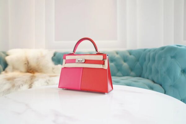 eedc0c4186654d9 God Factory Bags Hermes Mini Kelly II 19CM Three Colors Epsom Leather Silver Hardware