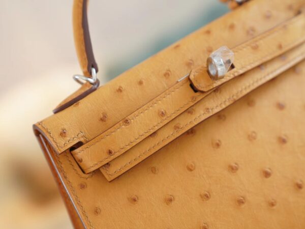 ef1950d2559f2a3 Hermes Boutique Tabac-Camel South Africa KK Ostrich Mini Kelly II 19CM