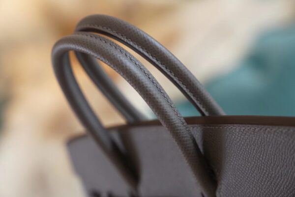 efeee20073d5bdd Full Handmade Hermes 8F Etain Epsom Leather Birkin25CM Silver Hardware