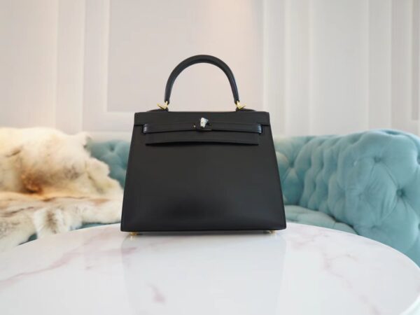 efeff956f869dd7-1 God Factory Bags Hermes Factory CK89 Nior Box Leather Kelly Bag25CM Gold Hardware