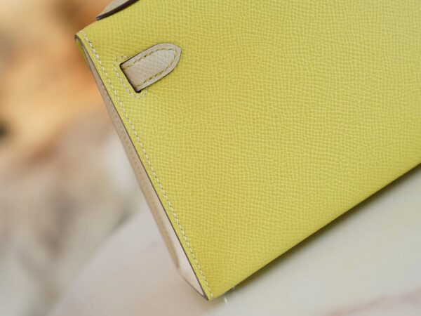 f05b97e83bbf4fa God Factory Bags Factory Hermes 9R Lemon Yellow & Craie Epsom Leather Mini Kelly19CM
