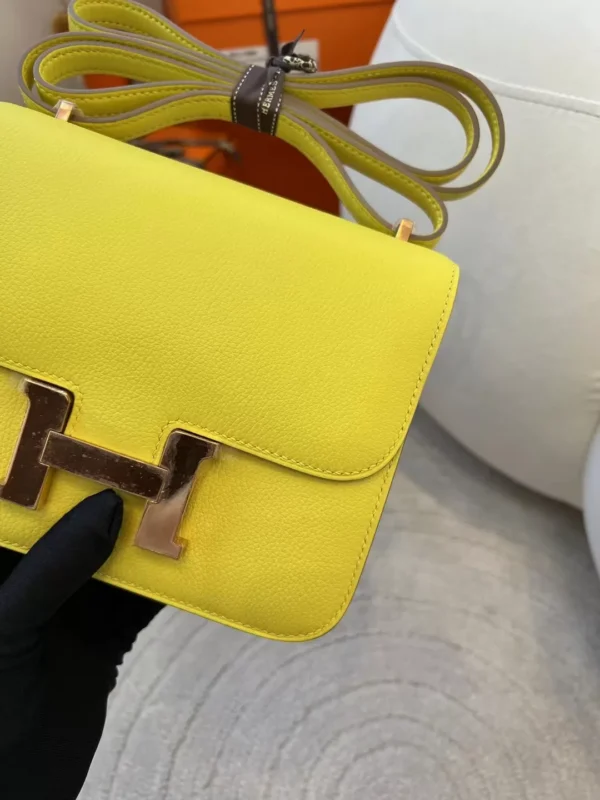 f0db7c751ee54d3-jpg Hermes Boutique Constance 19CM 9R Lime Evercolor Rose Gold Hardware