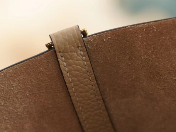 f101ea2340222f2 Hermes Shop S2 Gris Trench Picotin 22CM Clemence Leather Gold Hardware