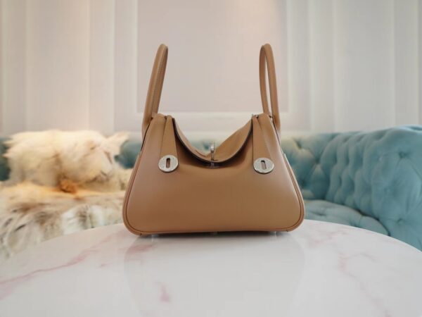 f12b0dc0117c660-1 New Hermes Lindy 26CM Swift 0M Chai / 3Q Rose Sakura Silver Hardware