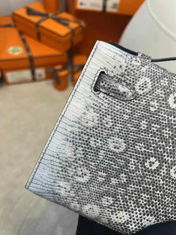 f1cf953e58ec963-jpg Hermes Ombre Lizard Leather Kelly Pochette 22CM Silver Hardware