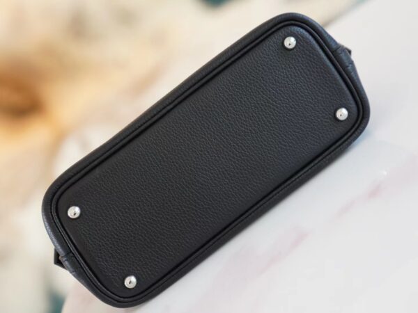 f1e65f1a9a9e029 Hand Stitch Hermes Mini Bolide18CM CK89 Black Evercolor Leather Silver Hardware