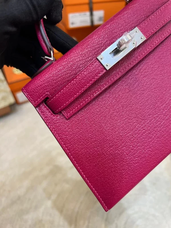 f20e8b3b9262045-jpg Canada Ottawa Chevre Leather Mini Kelly 19CM L3 Rose Purple Silver Hardware