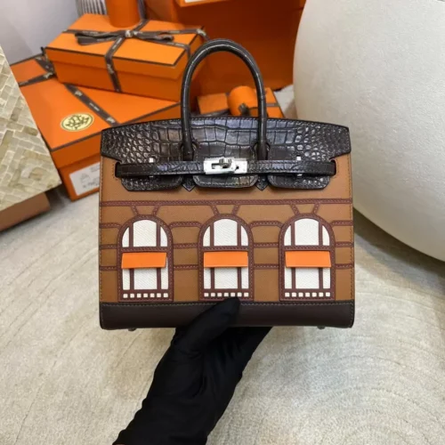 Hermes Birkin Faubourg 20CM 37 Gold Four Leathers Silver Hardware