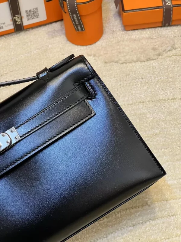f2d3136c367acba-jpg Hermes Box Leather Kelly Pochette 22cm 89 Noir Silver Hardware