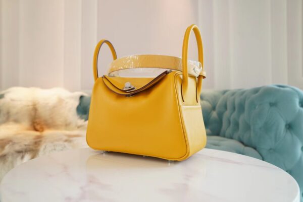 f301e1f1950673d Wholesale Hermes Lindy 26CM 9D Amber Evercolor Leather Shoulder Bag Silver Hardware