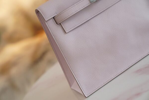 f34f8d27bd60e26 God Factory Bags Hermes Kelly Danse 22CM 09 Mauve Pale Evercolor Leather Silver Hardware
