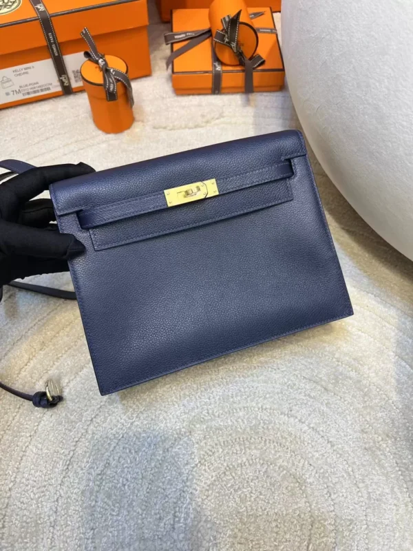 f3b72b011493e1e-jpg Hermes Evercolor Leather Kelly Danse 22CM 2Z Blue Nuit Gold Hardware
