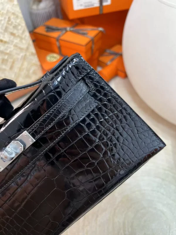 f3b7f05a17753d3-jpg New Hermes 89 Noir Shiny Alligator Crocodile Kelly Pochette 22 Gold Hardware