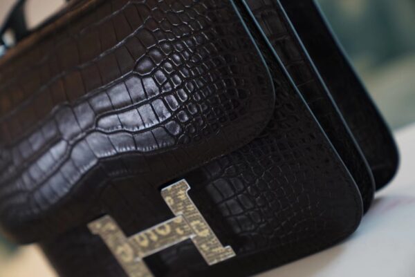 f49d1105e454642 God Factory Bags Hermes Matte Crocodile Constance 24CM CK89 Nior Lizard Buckle