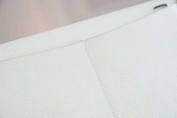 f4f7557525eeb0e Full Handmade Hermes Halzan 25CM 01 Blanc Evercolor Leather Silver Hardware
