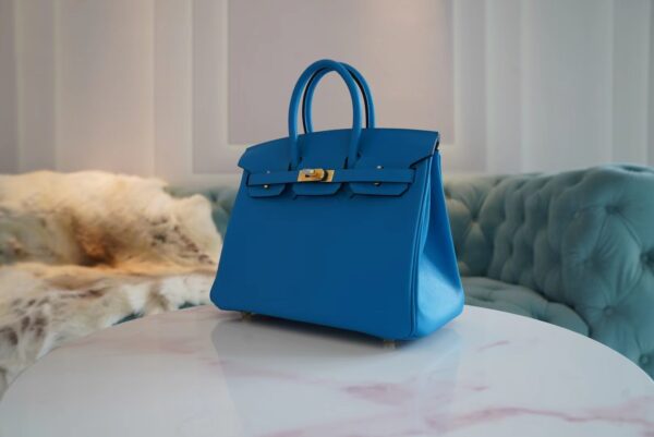 f6530afd1fce281 God Factory Bags Hermes B3 Blue Zanzibar Birkin 25CM Swift Leather Gold Hardware