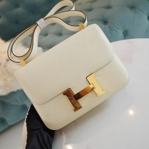 Hermes Shop I2 Nata Epsom Constance 24CM With Mirror Gold Hardware