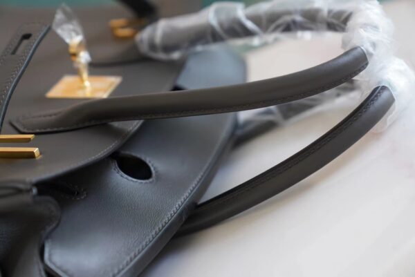 f6f96b8eebf85c7 Full Handmade Hermes Birkin Bag30CM 88 Gris Graphite Jonathan Leather Gold Hardware