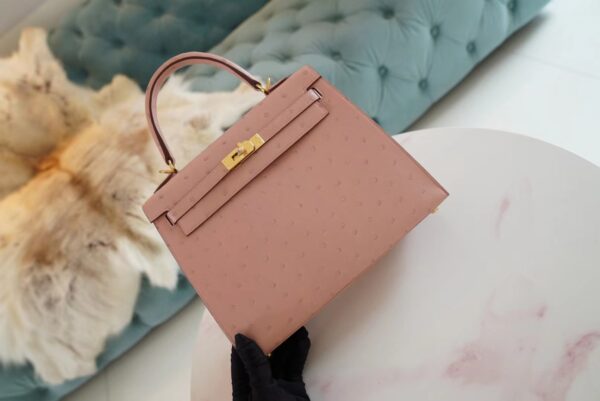 f73a61d855fda94 Canada Toronto Hermes Kelly 25CM Ostrich 94 Terre Cuite Gold Hardware
