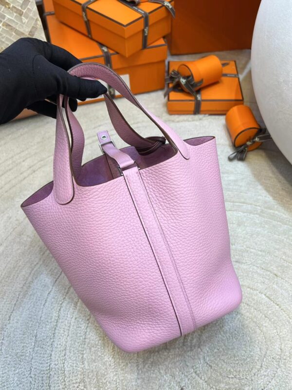 f79d71b791fa6a9 Hermes Picotin 18CM TC Leather X9 Mauve Sylvestre Silver Hardware