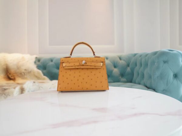 f7a5a33e0a73834-1 Hermes Boutique Tabac-Camel South Africa KK Ostrich Mini Kelly II 19CM